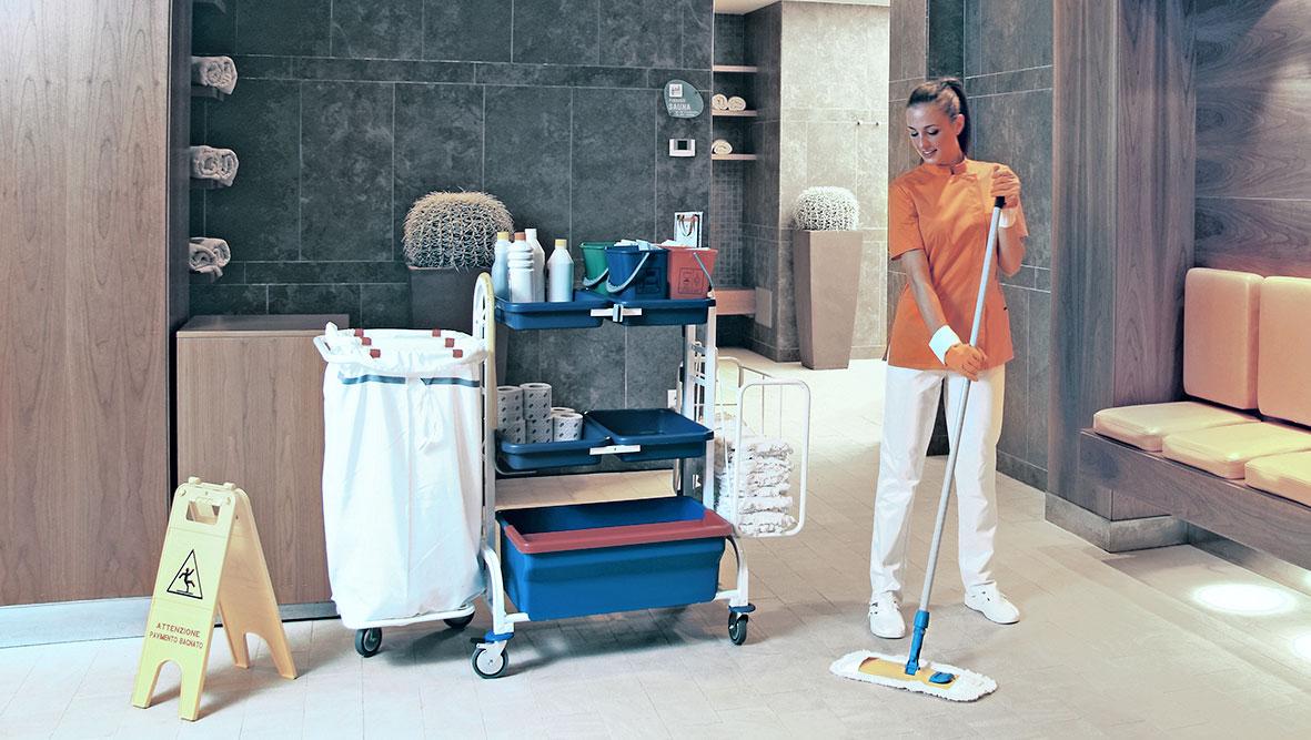 Floor washing with Rapid flat system