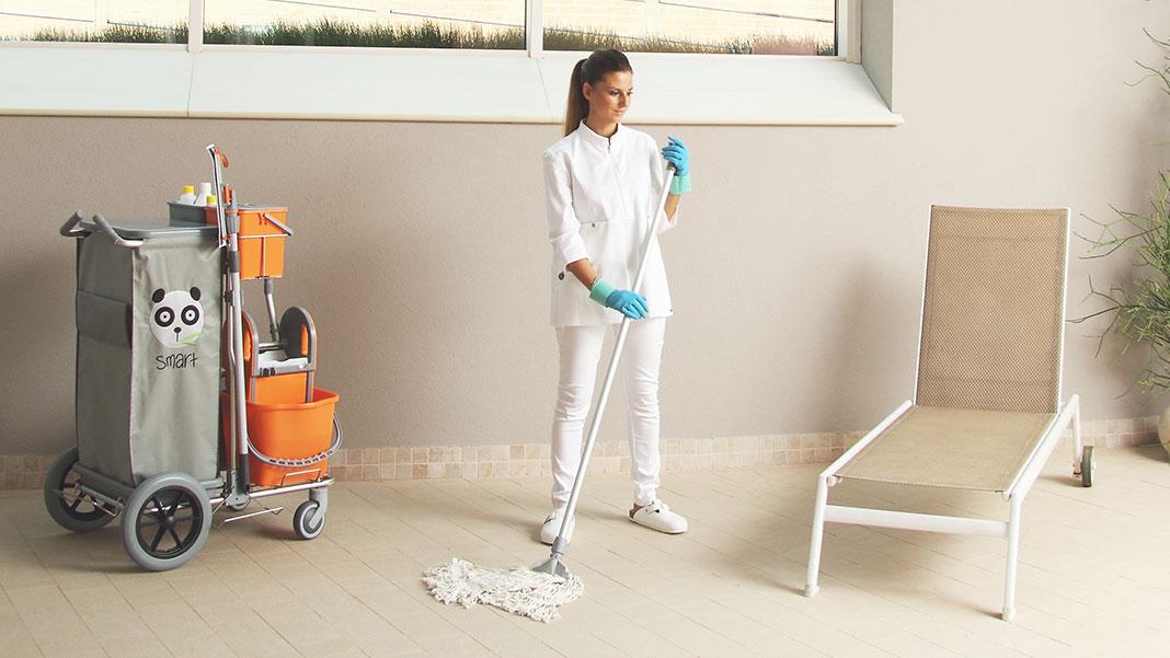 Floor washing with mop system