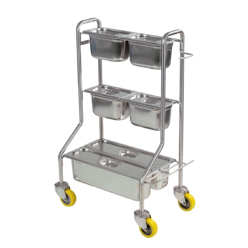 Stainless steel trolley for clean room