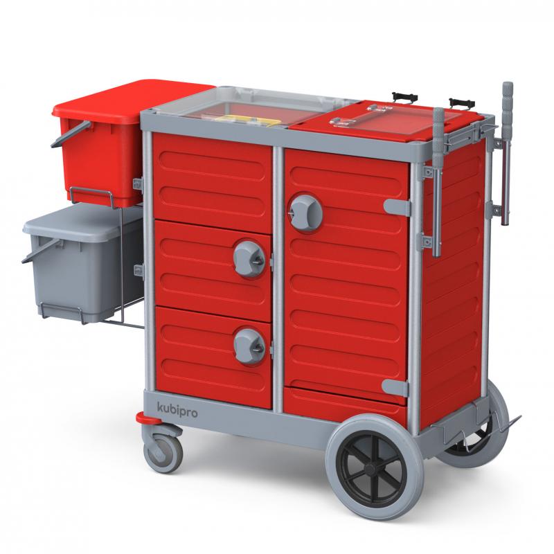 Kubi-Box carrello chiuso con cassetti e ruote big-foot